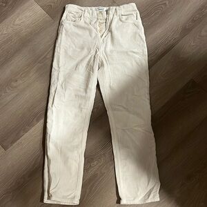 Reformation Cynthia cream corduroy pant. Button fly